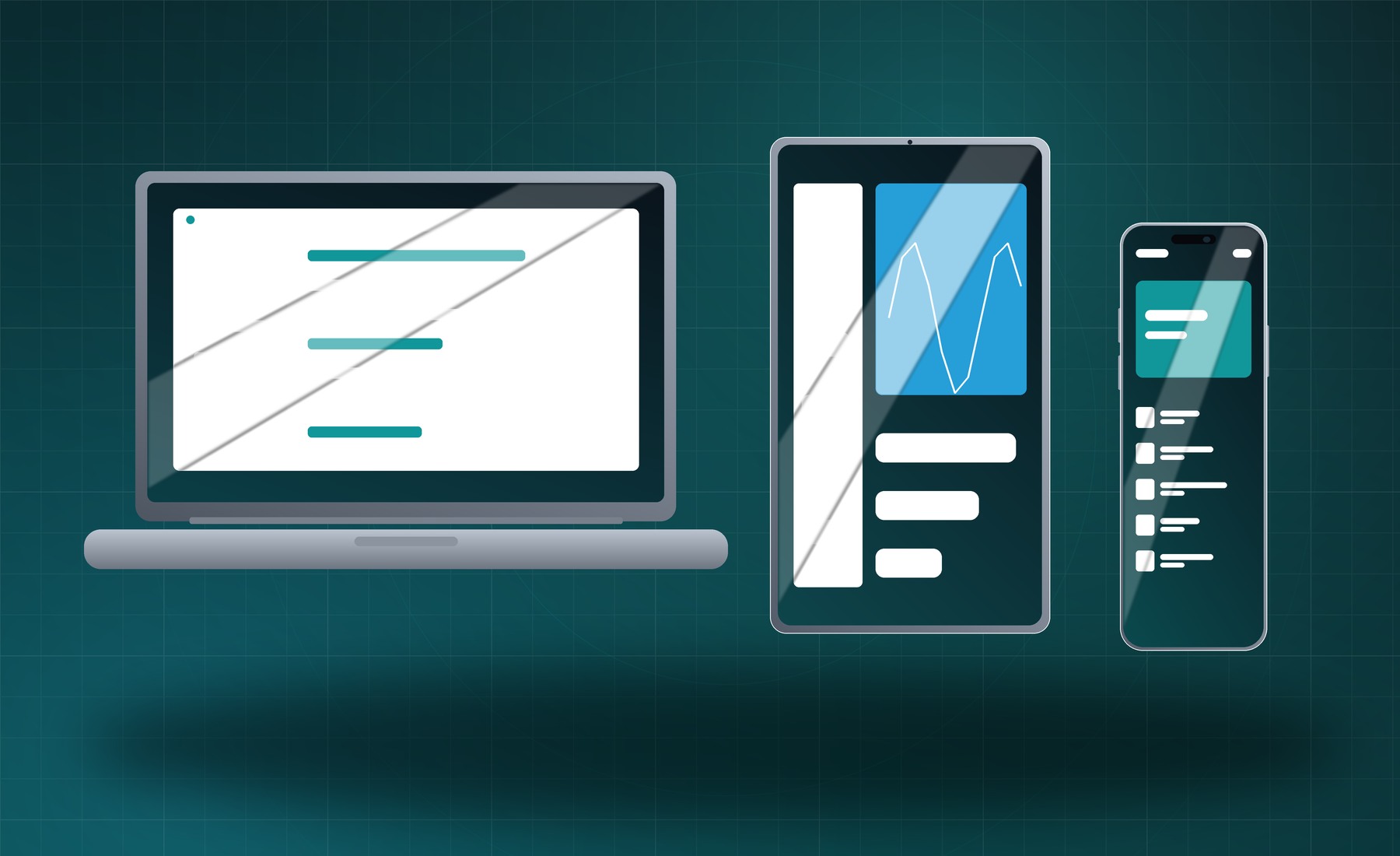 A laptop, tablet and phone from the OptaMix range
